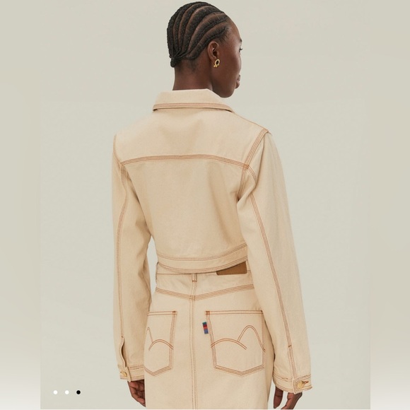 Farm Rio Off-White Gabardine Cropped Jacket - Picture 5 of 6